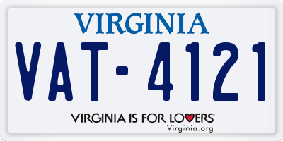 VA license plate VAT4121