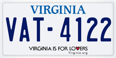 VA license plate VAT4122