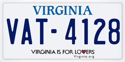 VA license plate VAT4128