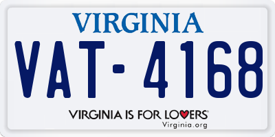 VA license plate VAT4168