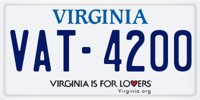 VA license plate VAT4200