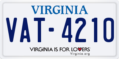 VA license plate VAT4210