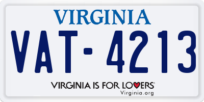 VA license plate VAT4213