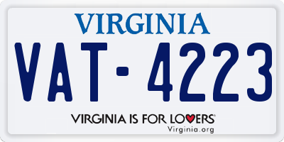 VA license plate VAT4223