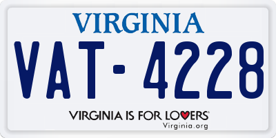 VA license plate VAT4228