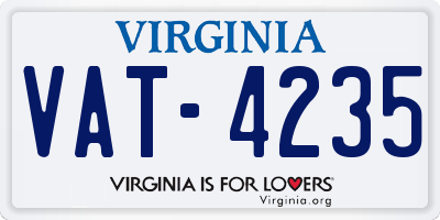 VA license plate VAT4235