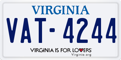 VA license plate VAT4244