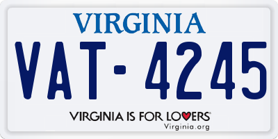 VA license plate VAT4245