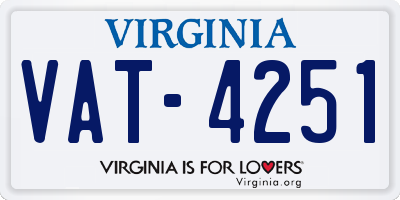 VA license plate VAT4251