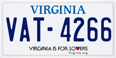 VA license plate VAT4266