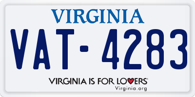 VA license plate VAT4283