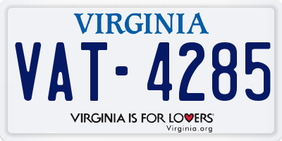 VA license plate VAT4285