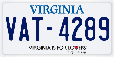 VA license plate VAT4289