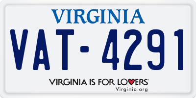 VA license plate VAT4291