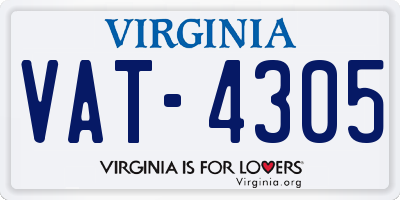 VA license plate VAT4305