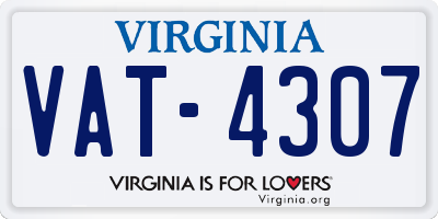 VA license plate VAT4307