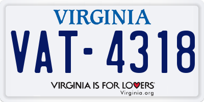 VA license plate VAT4318