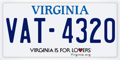 VA license plate VAT4320