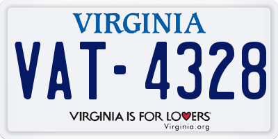 VA license plate VAT4328