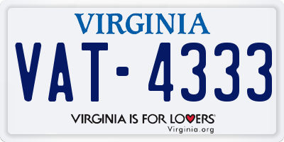 VA license plate VAT4333