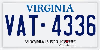 VA license plate VAT4336