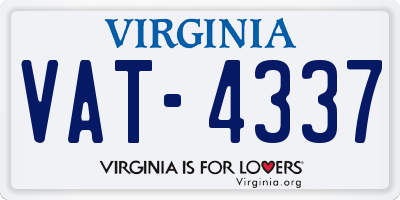 VA license plate VAT4337