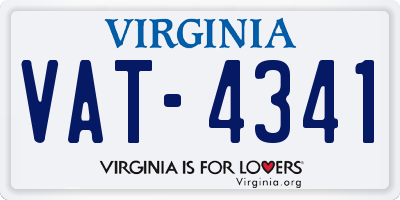 VA license plate VAT4341