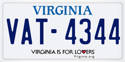 VA license plate VAT4344