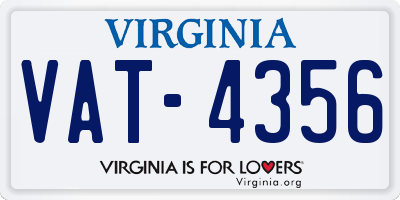 VA license plate VAT4356