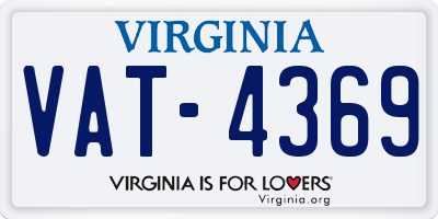 VA license plate VAT4369