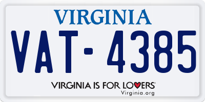 VA license plate VAT4385