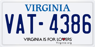 VA license plate VAT4386