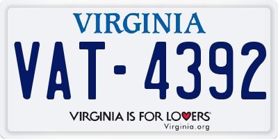 VA license plate VAT4392