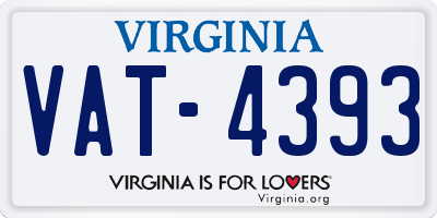 VA license plate VAT4393