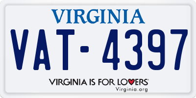 VA license plate VAT4397