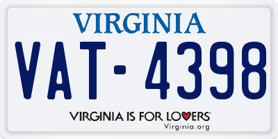 VA license plate VAT4398