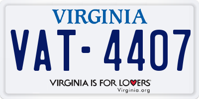 VA license plate VAT4407