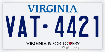 VA license plate VAT4421