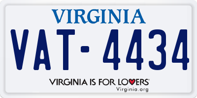 VA license plate VAT4434