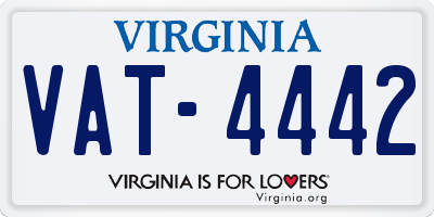 VA license plate VAT4442