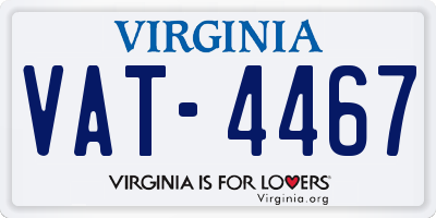 VA license plate VAT4467
