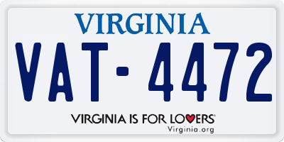 VA license plate VAT4472