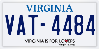 VA license plate VAT4484