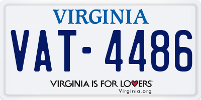 VA license plate VAT4486