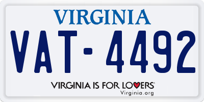 VA license plate VAT4492