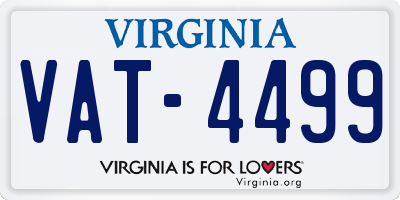 VA license plate VAT4499