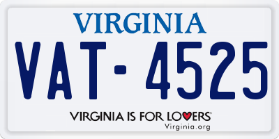 VA license plate VAT4525