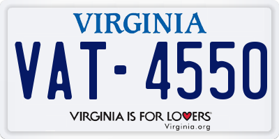 VA license plate VAT4550