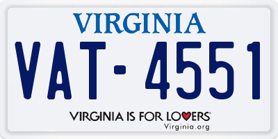 VA license plate VAT4551