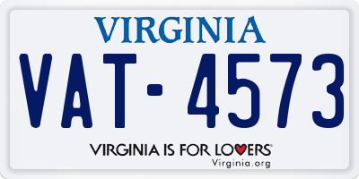 VA license plate VAT4573